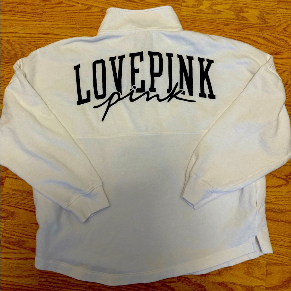 Victoria’s Secret PINK Womens sweatshirt Zip Up Pullover Small Oversized Collar